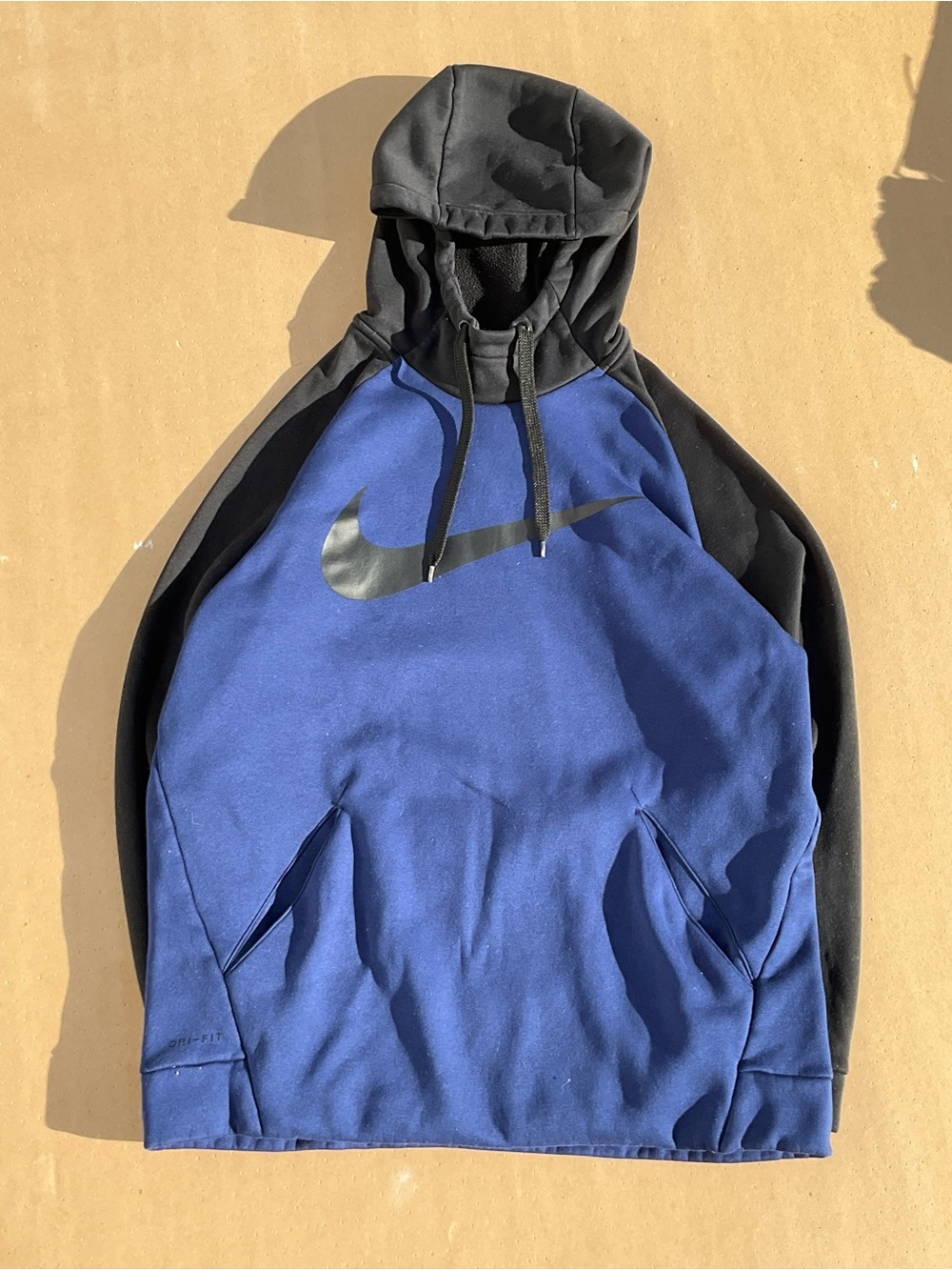 Nike Black & Blue Swoosh Pullover Hoodie